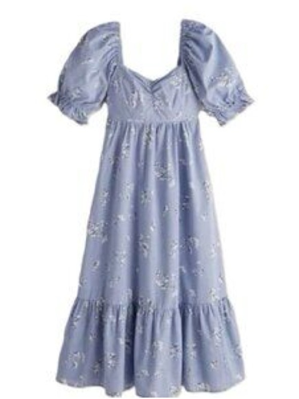 Abercrombie Emerson Maxi Dress Smocked Large Periwinkle Floral Cottagecore Boho